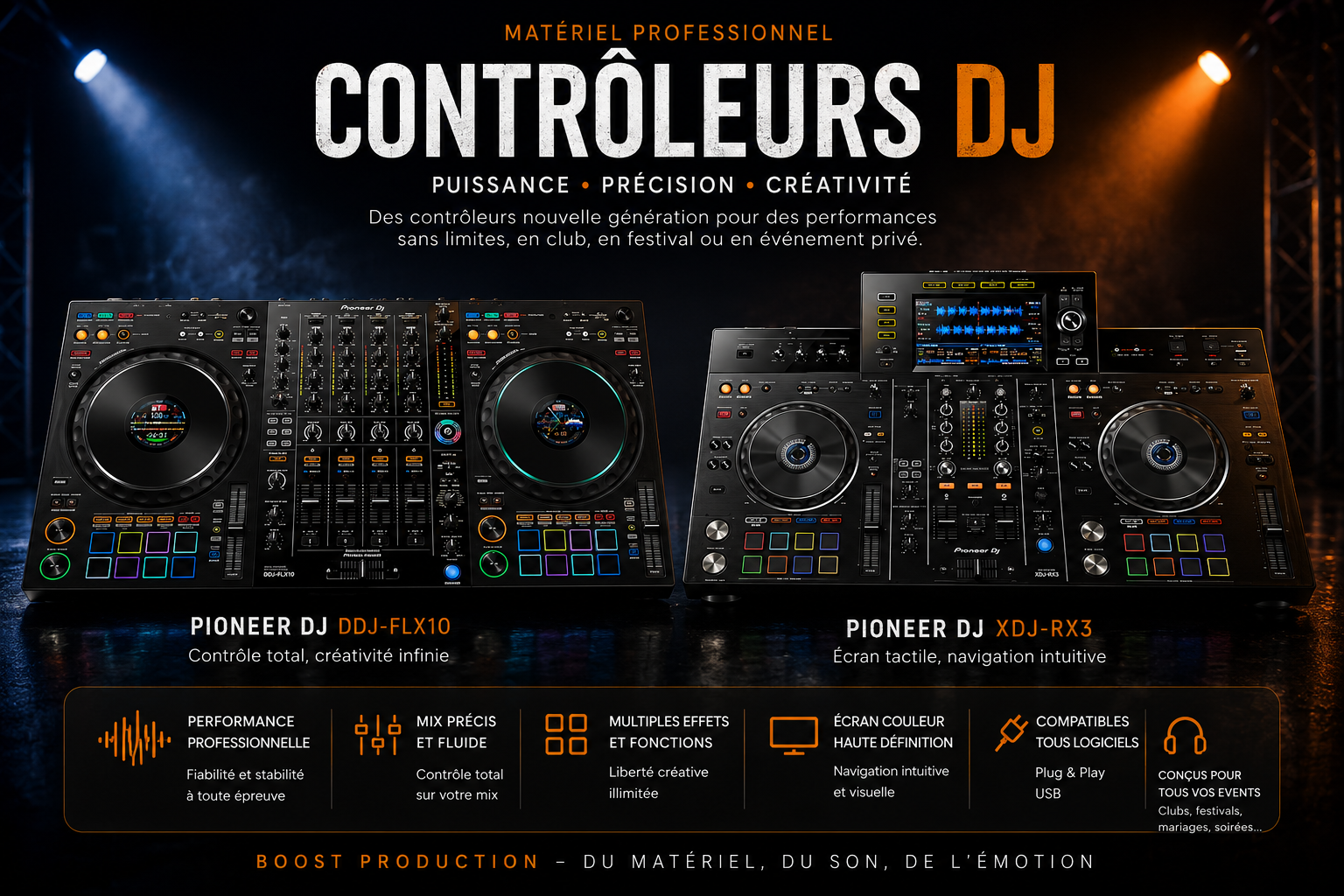 Contrôleurs DJ Pioneer DDJ-FLX10 et XDJ-RX3 - Boost Production